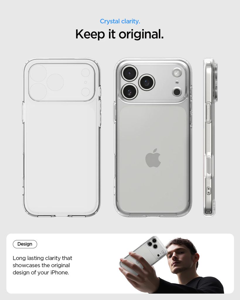 Spigen iPhone 18 Pro/17 Pro skal Ultra Hybrid, genomskinligt, bild 7