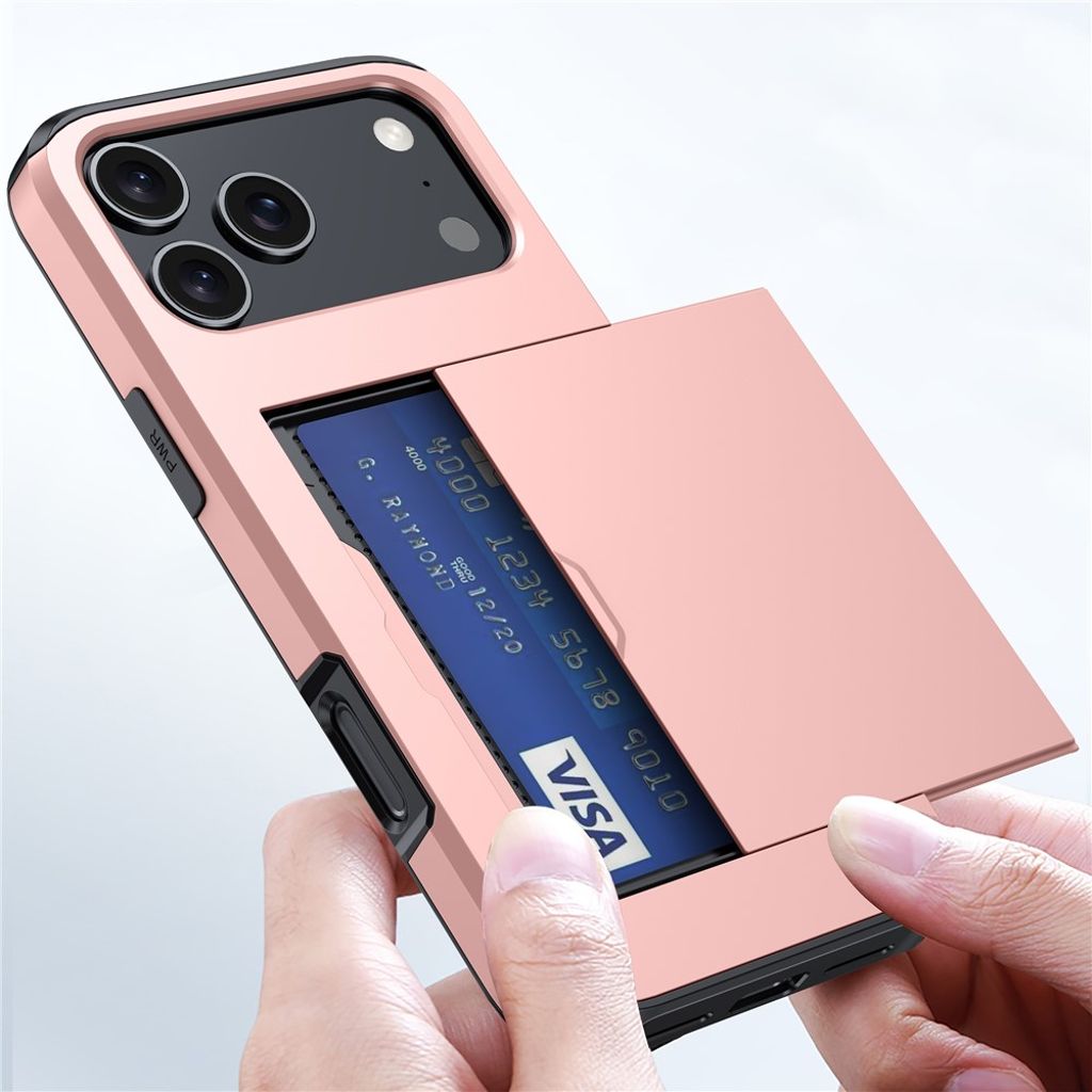 iPhone 18 Pro/17 Pro skal med glidande kortfack, roséguld, bild 6