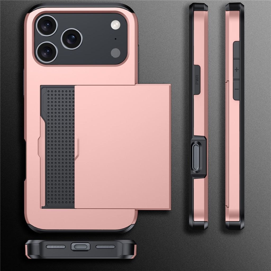 iPhone 18 Pro/17 Pro skal med glidande kortfack, roséguld, bild 8