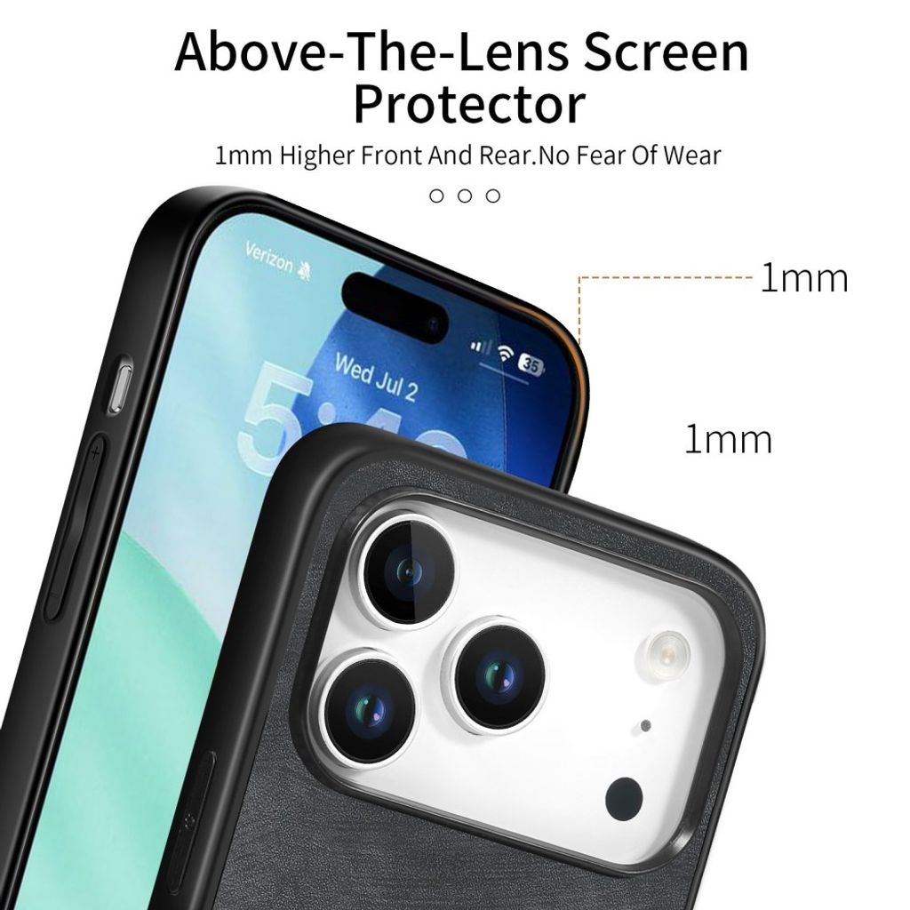 iPhone 18 Pro/17 Pro skal i konstläder, svart, bild 6