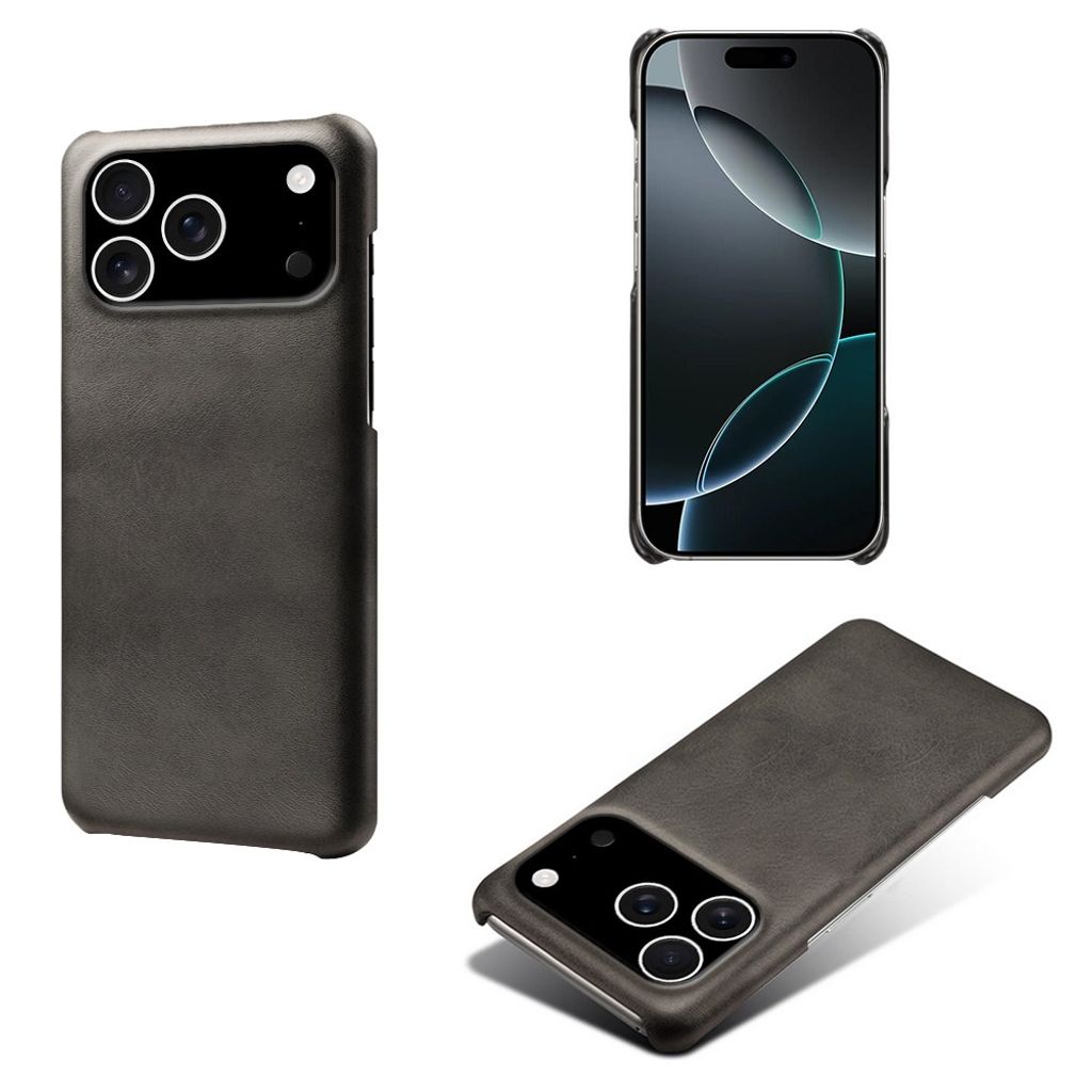 iPhone 18 Pro/17 Pro smalt skal i konstläder, svart, bild 3