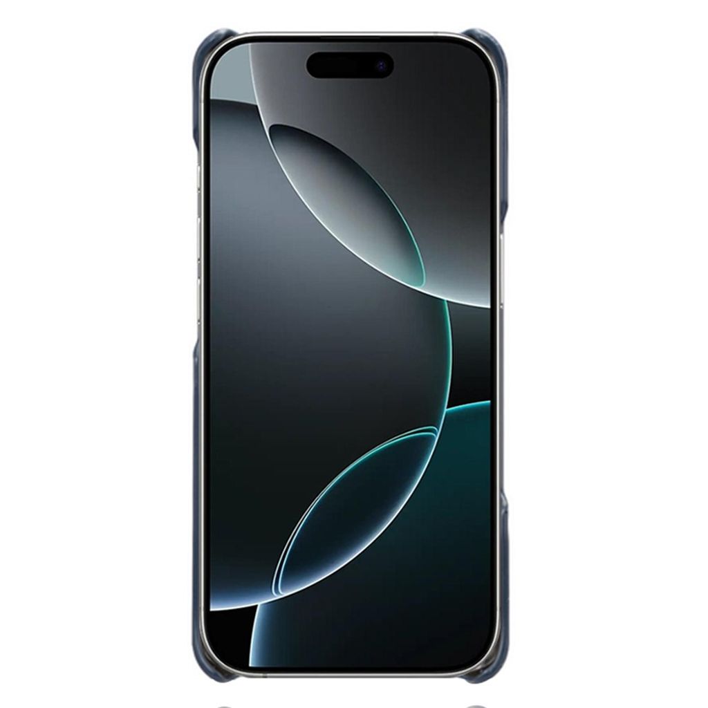 iPhone 18 Pro/17 Pro smalt skal i konstläder, blå, bild 2