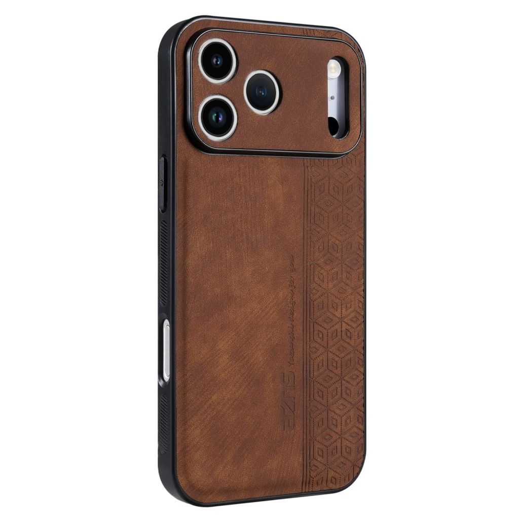 iPhone 18 Pro/17 Pro skal i konstläder med mönster, brun, bild 2