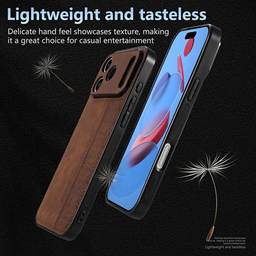 iPhone 18 Pro/17 Pro skal i konstläder med mönster, brun, bild 6