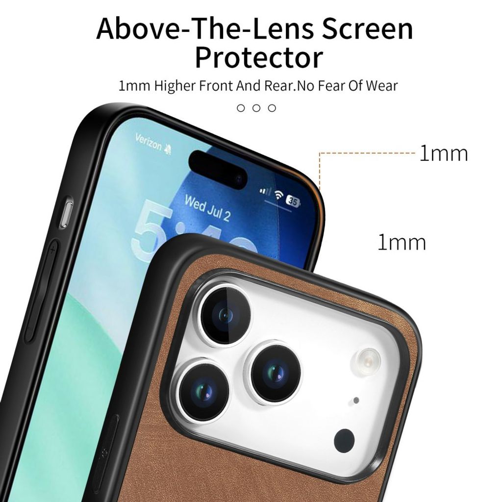 iPhone 18 Pro/17 Pro skal i konstläder, brun, bild 6