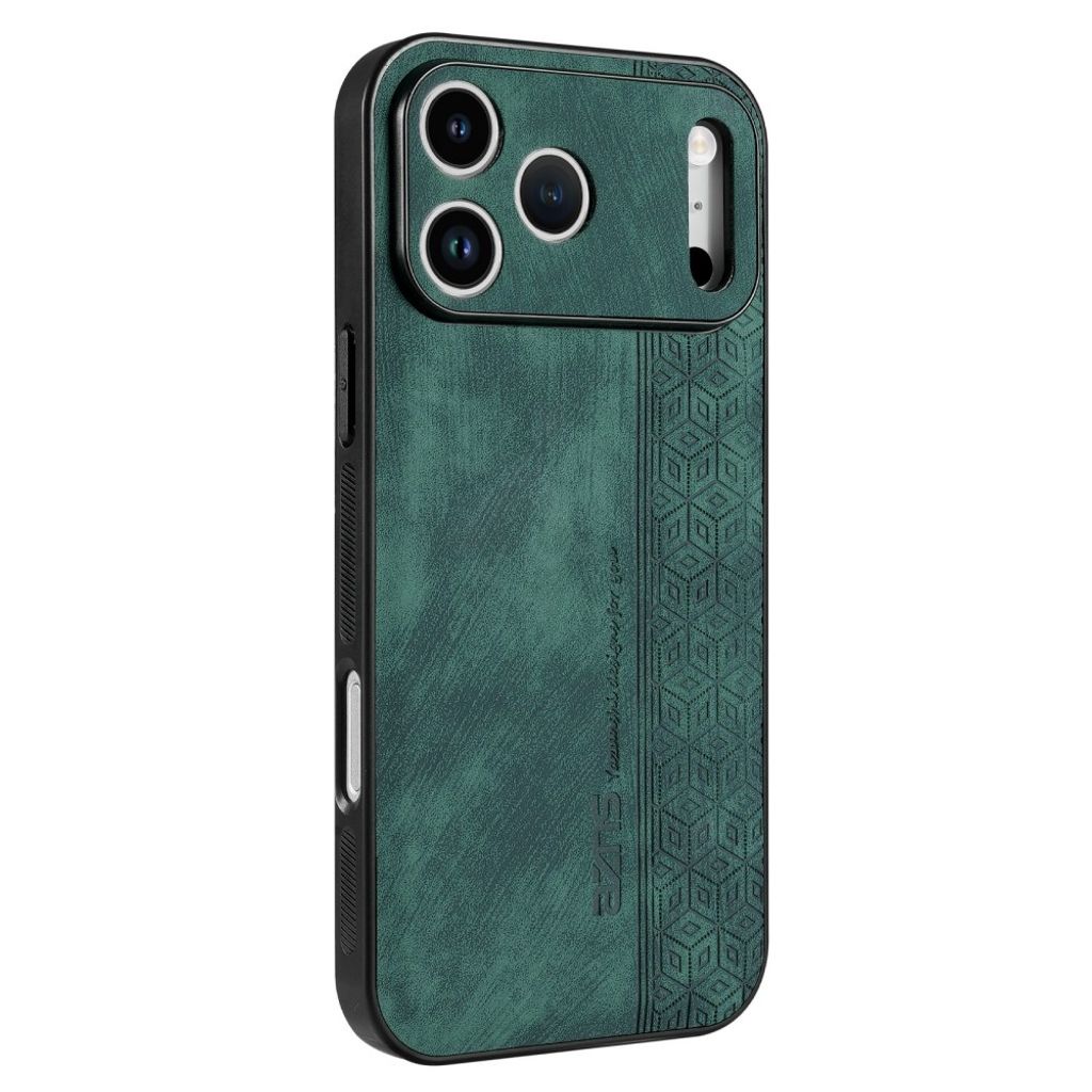 iPhone 18 Pro/17 Pro skal i konstläder med mönster, grön, bild 2