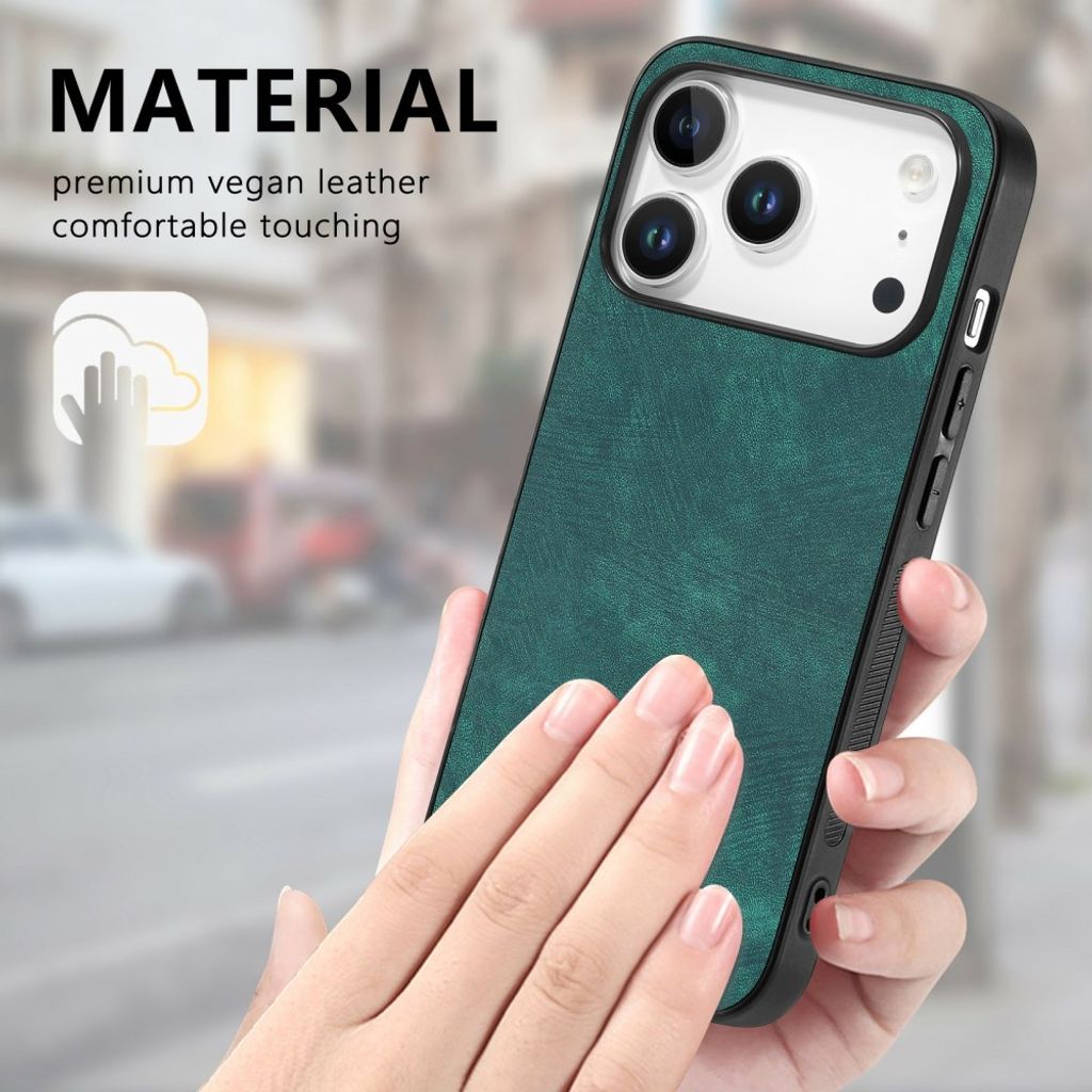 iPhone 18 Pro/17 Pro skal i konstläder, grön, bild 4
