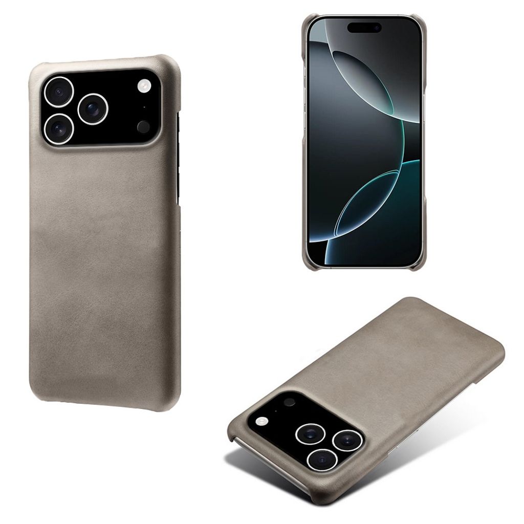 iPhone 18 Pro/17 Pro smalt skal i konstläder, grå, bild 3