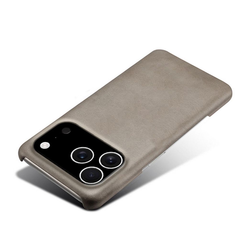 iPhone 18 Pro/17 Pro smalt skal i konstläder, grå, bild 5