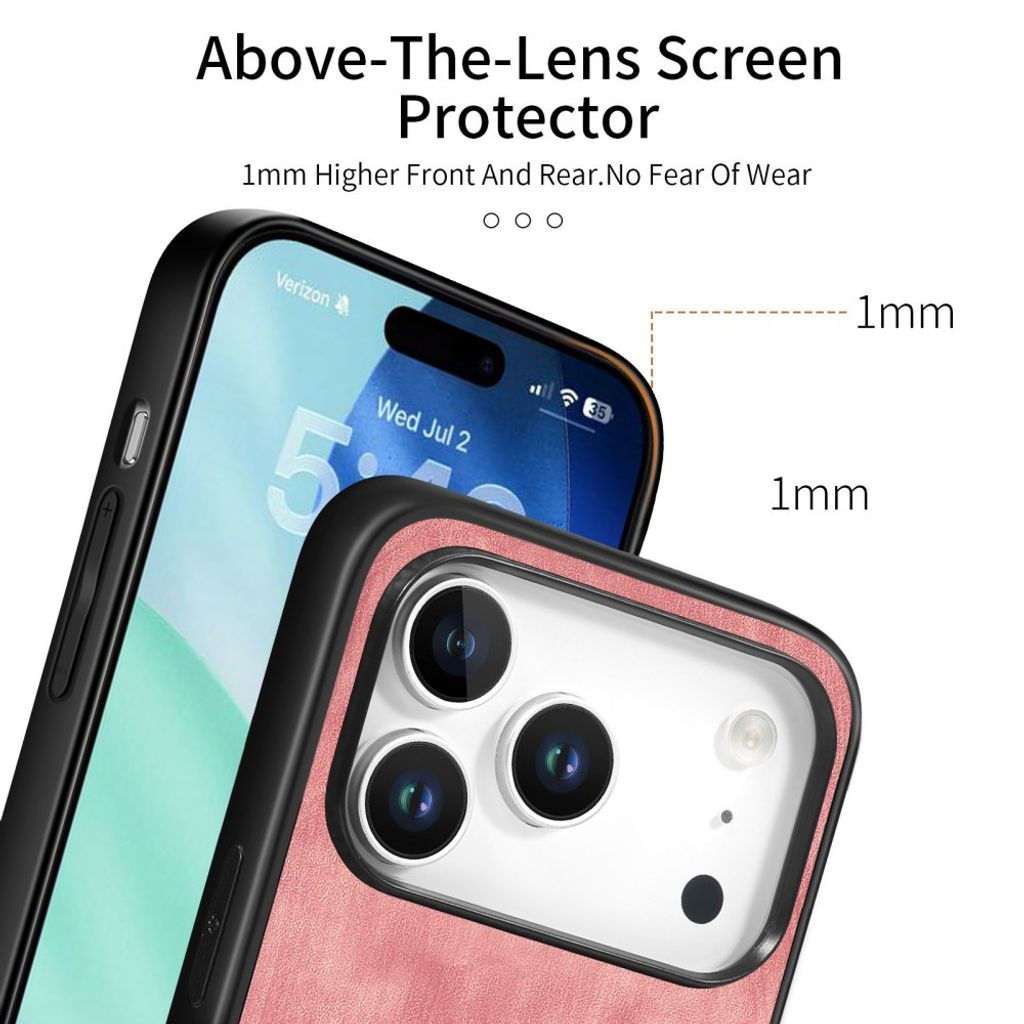 iPhone 18 Pro/17 Pro skal i konstläder, rosa, bild 6