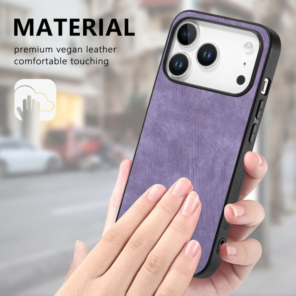 iPhone 18 Pro/17 Pro skal i konstläder, lila, bild 4