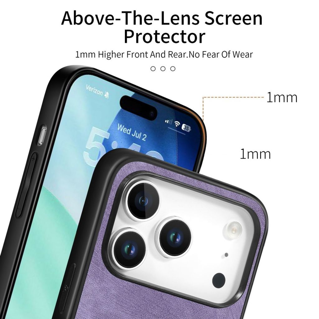 iPhone 18 Pro/17 Pro skal i konstläder, lila, bild 6