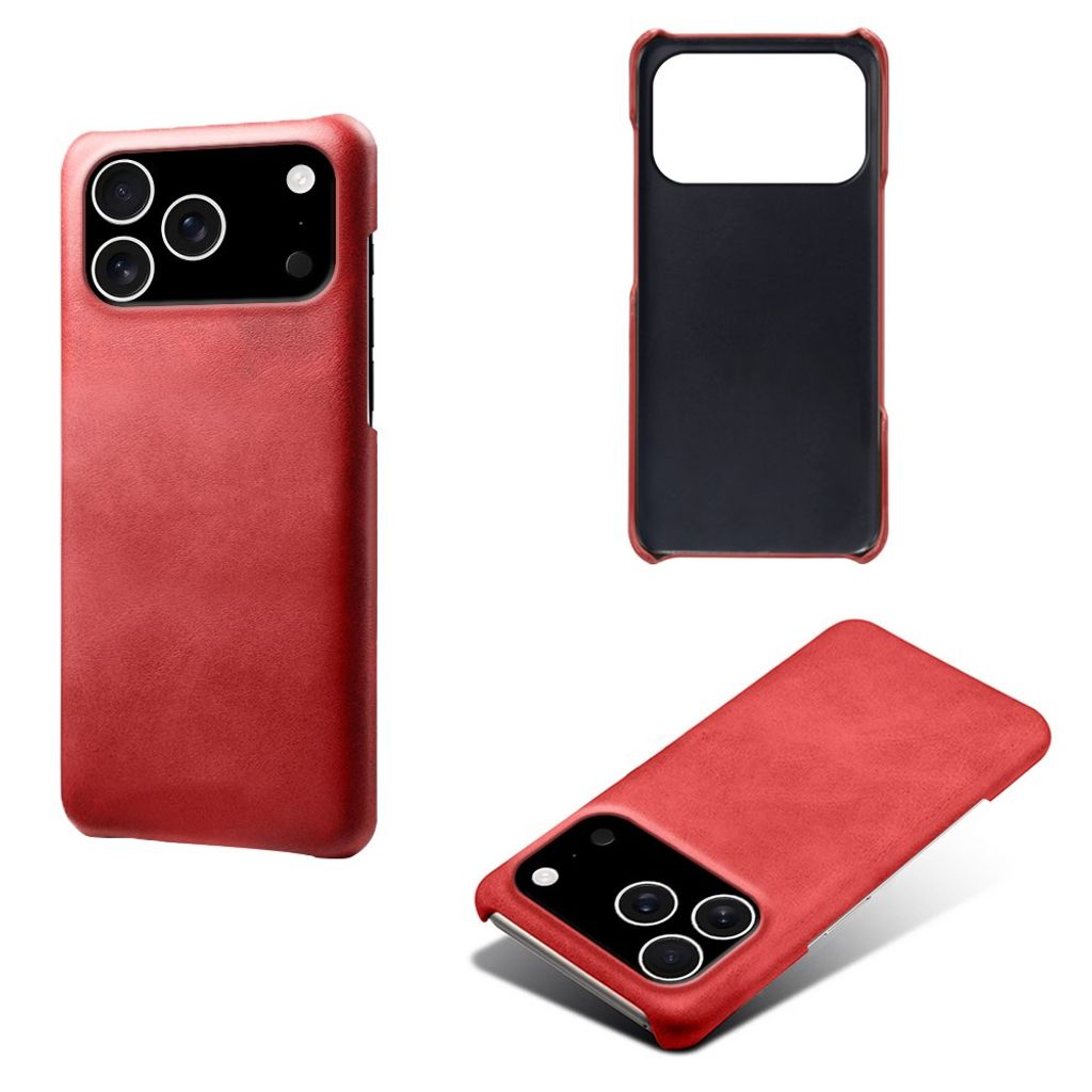 iPhone 18 Pro/17 Pro smalt skal i konstläder, röd, bild 4