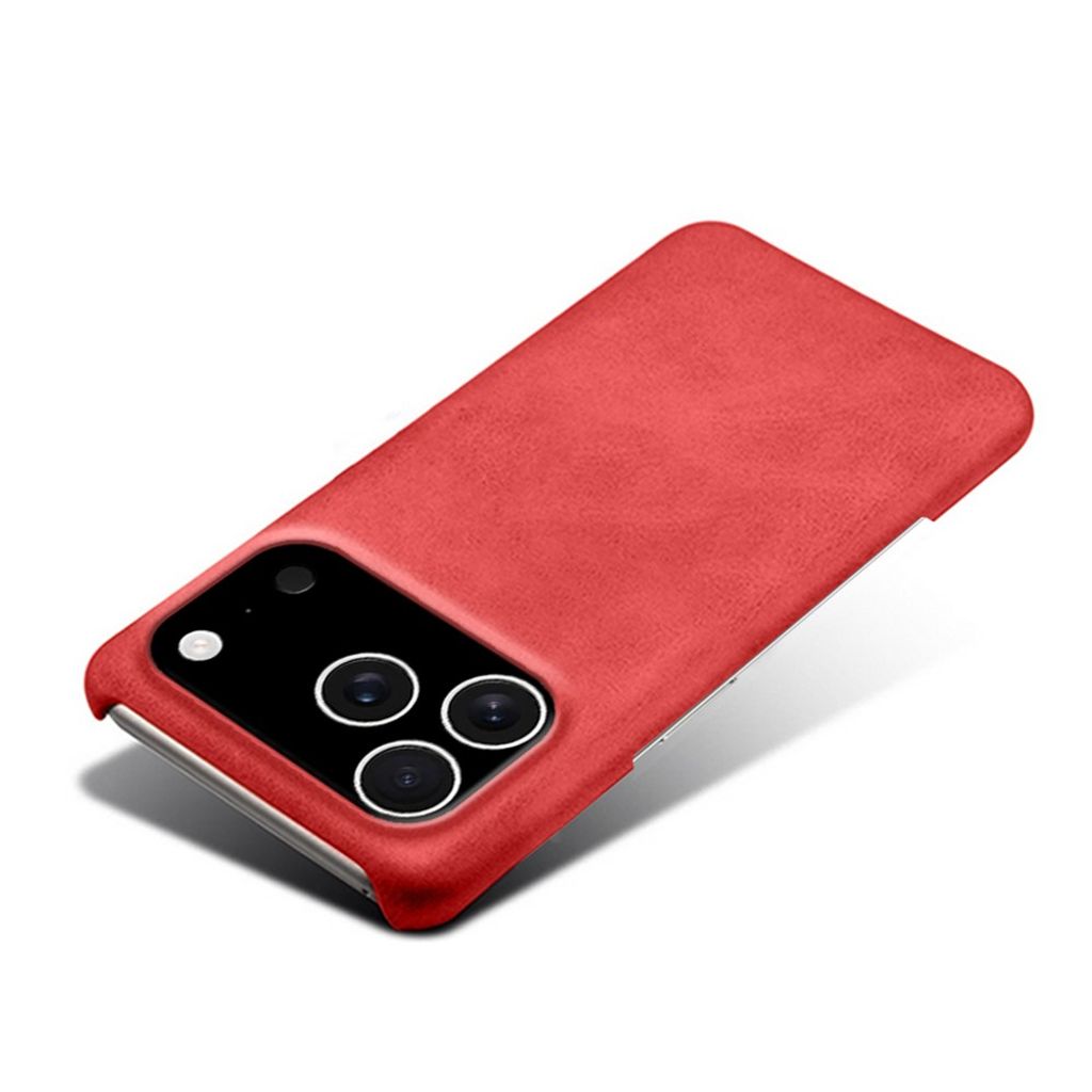 iPhone 18 Pro/17 Pro smalt skal i konstläder, röd, bild 5