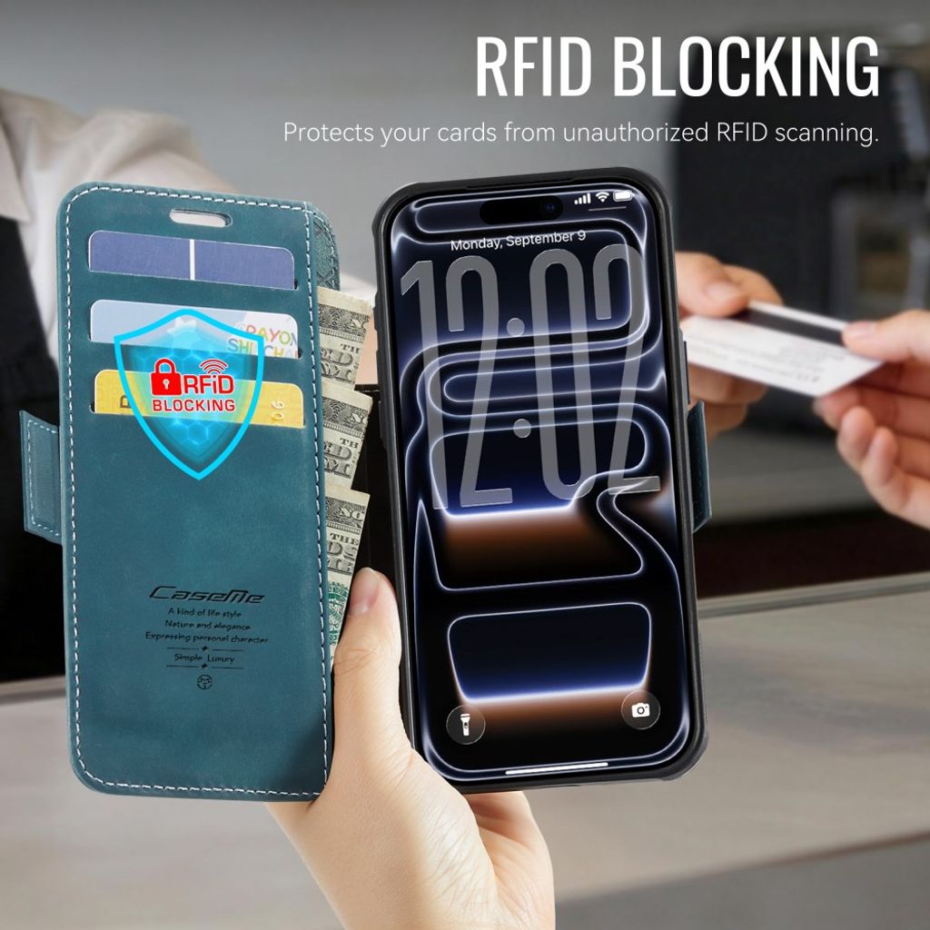 iPhone 18 Pro/17 Pro plånboksfodral MagSafe med RFID-skydd, blå, bild 5