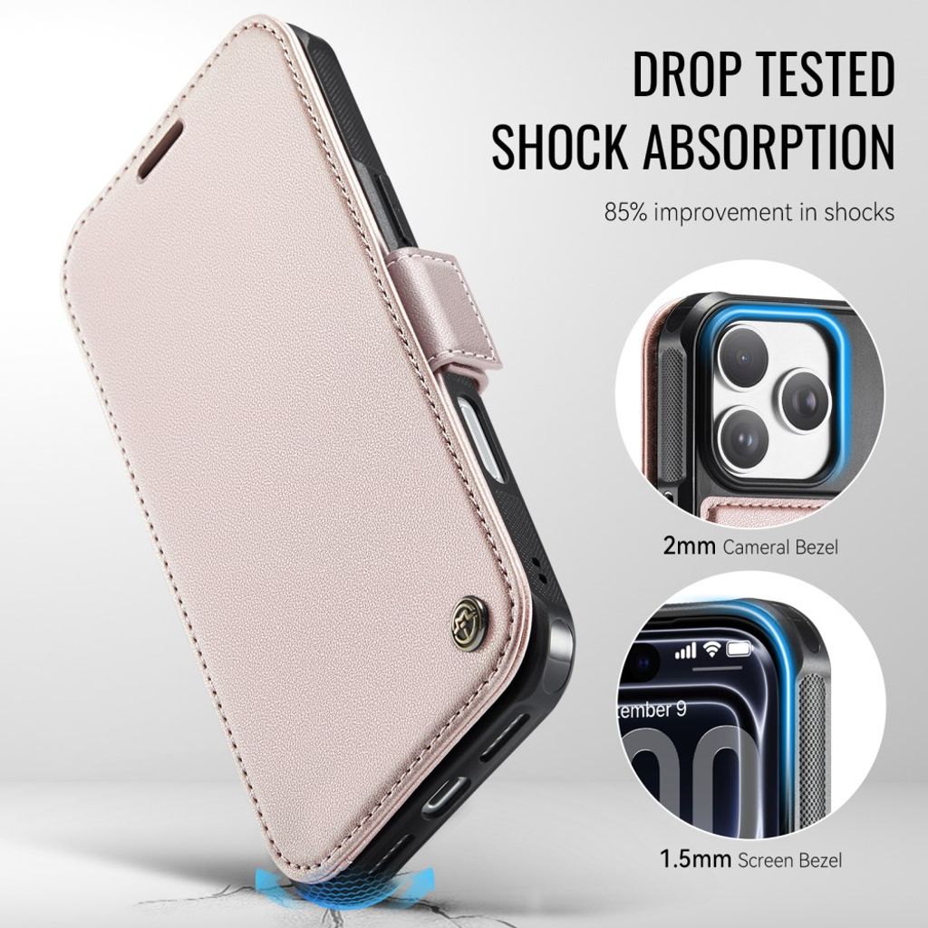 iPhone 18 Pro/17 Pro plånboksfodral MagSafe med RFID-skydd, rosa, bild 7