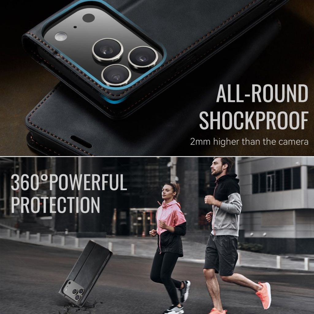 iPhone 18 Pro/17 Pro plånboksfodral med RFID-skydd och stöd, svart, bild 6