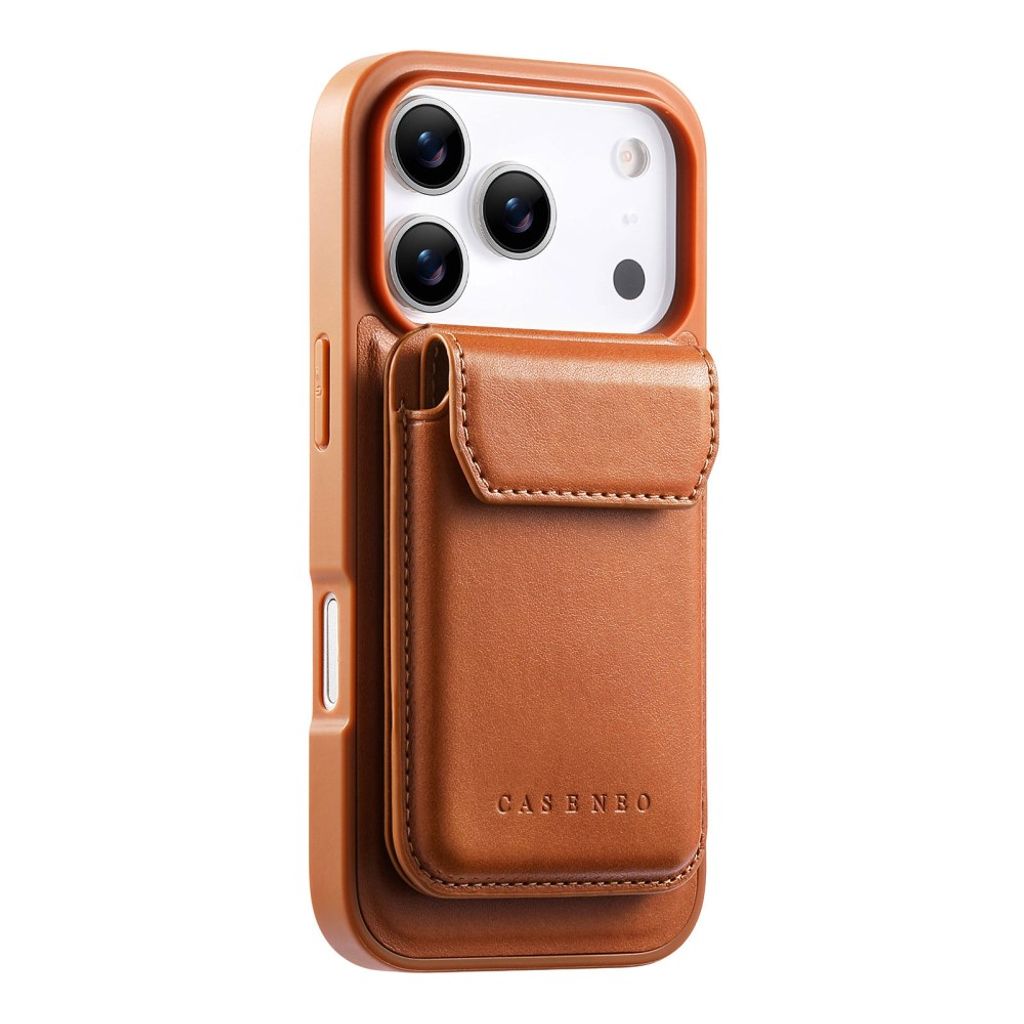 iPhone 18 Pro/17 Pro MagSafe-skal med avtagbar kortficka och stöd, brun, bild 12