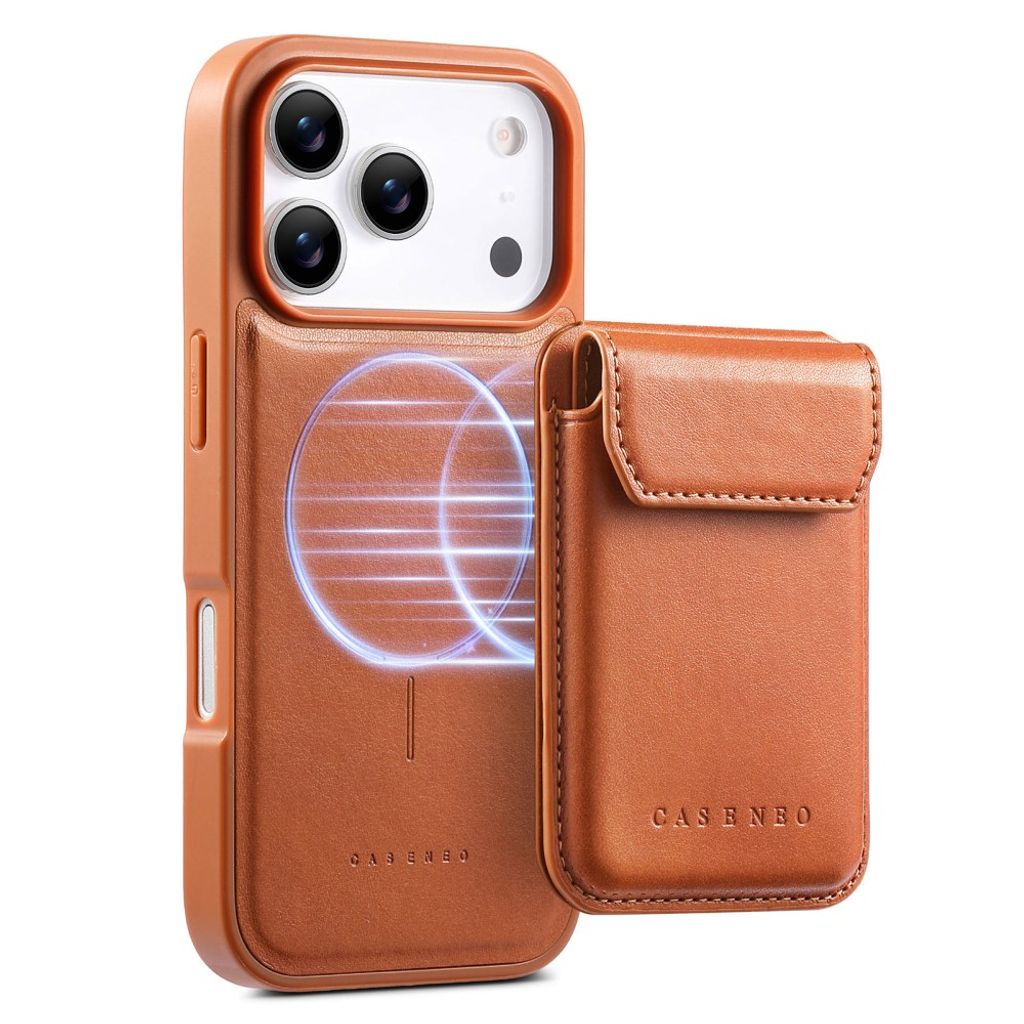 iPhone 18 Pro/17 Pro MagSafe-skal med avtagbar kortficka och stöd, brun, bild 4