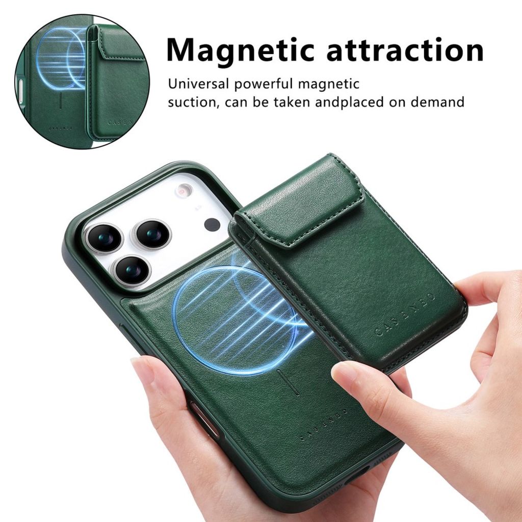 iPhone 18 Pro/17 Pro MagSafe-skal med magnetisk kortficka och stöd, grön, bild 5