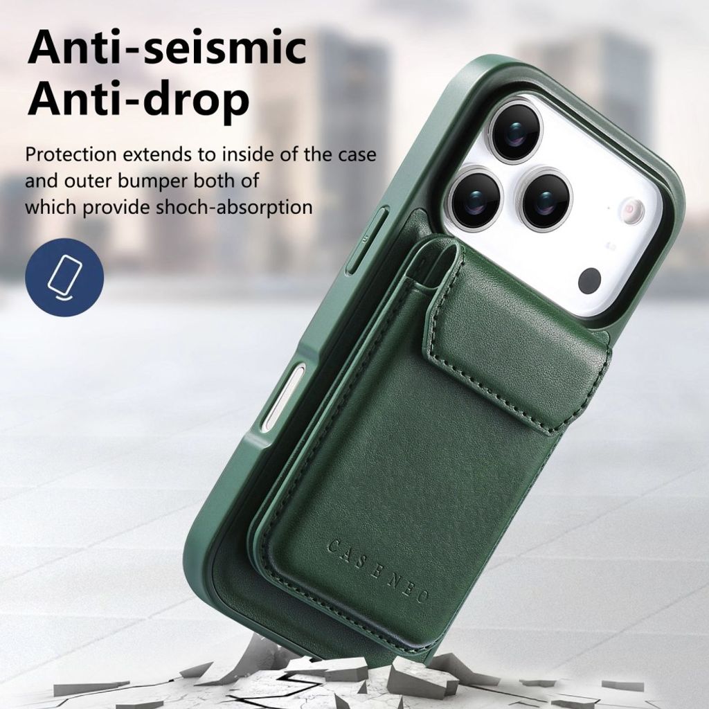 iPhone 18 Pro/17 Pro MagSafe-skal med magnetisk kortficka och stöd, grön, bild 6