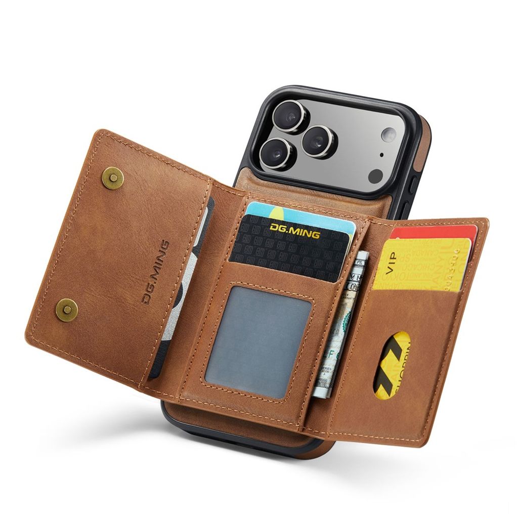 iPhone 18 Pro/17 Pro 2-i-1-skal med avtagbar plånbok och RFID-skydd, brun, bild 6