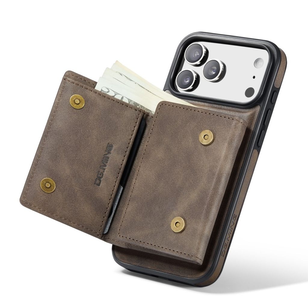 iPhone 18 Pro/17 Pro MagSafe-skal med trevikt magnetisk plånbok, kaffebrun, bild 2