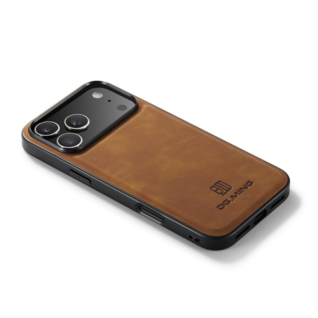 iPhone 18 Pro/17 Pro skal i mjukt PU-läder, ljusbrun, bild 3