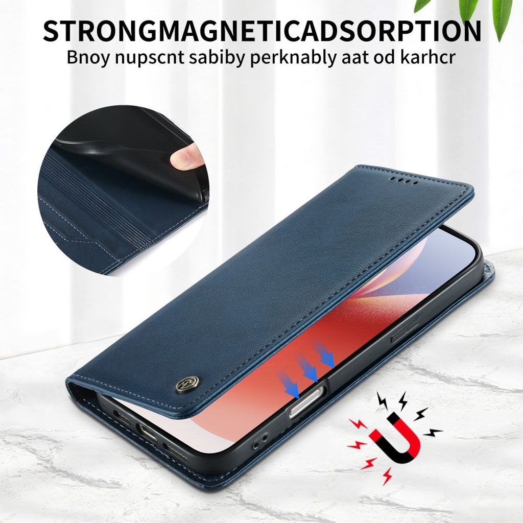 iPhone 18 Pro/17 Pro plånboksfodral i läder med RFID-skydd, blå, bild 6