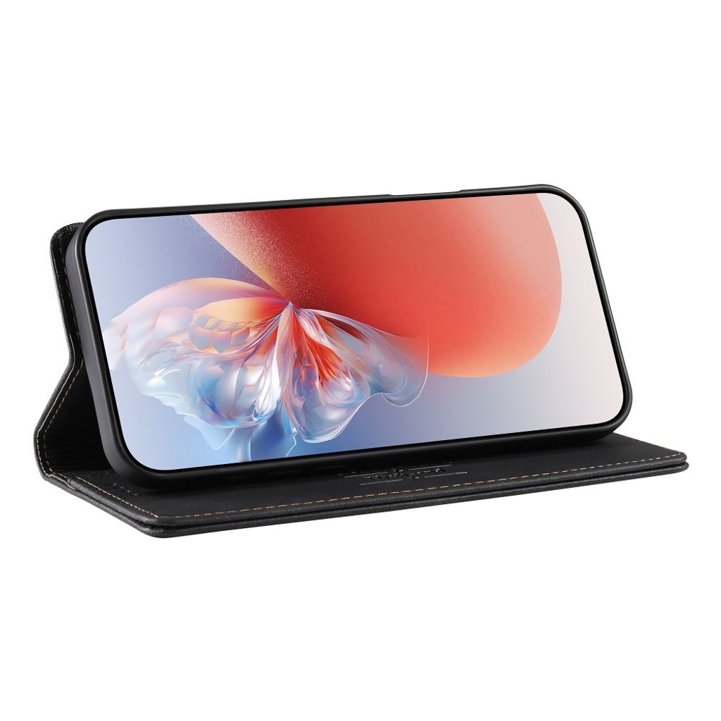 iPhone 18 Pro/17 Pro smalt plånboksfodral i läder med RFID-skydd, svart, bild 2