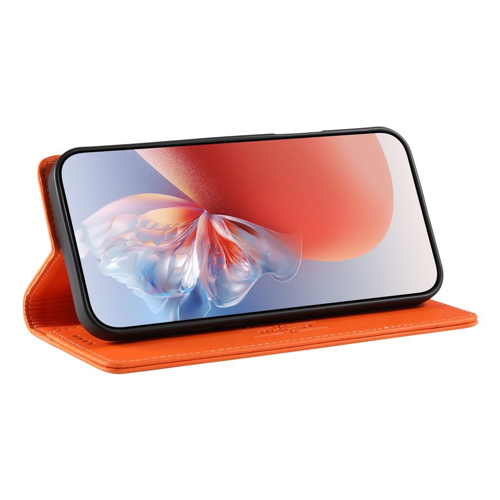 iPhone 18 Pro/17 Pro plånboksfodral i läder med RFID-skydd, orange, bild 2