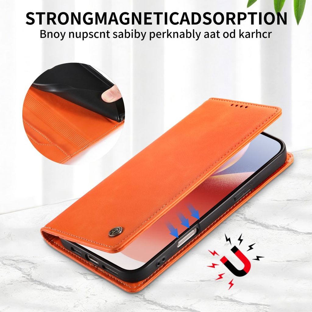 iPhone 18 Pro/17 Pro plånboksfodral i läder med RFID-skydd, orange, bild 6