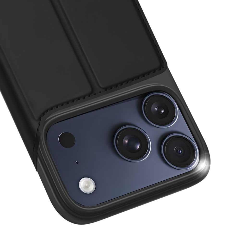Dux Ducis iPhone 18 Pro/17 Pro flipfodral med kortficka och dolt magnetlock, svart, bild 3