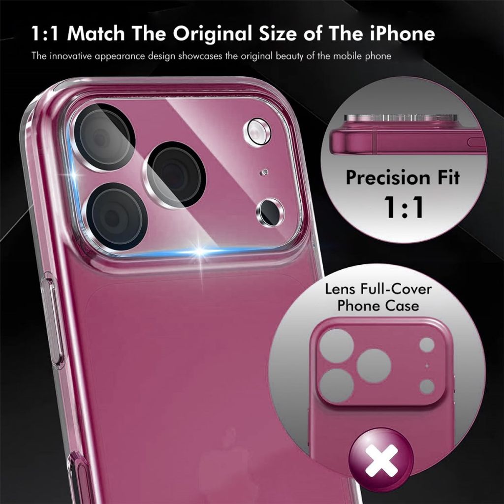 iPhone 18 Pro kameralinsskydd i härdat glas med svart ring, bild 2