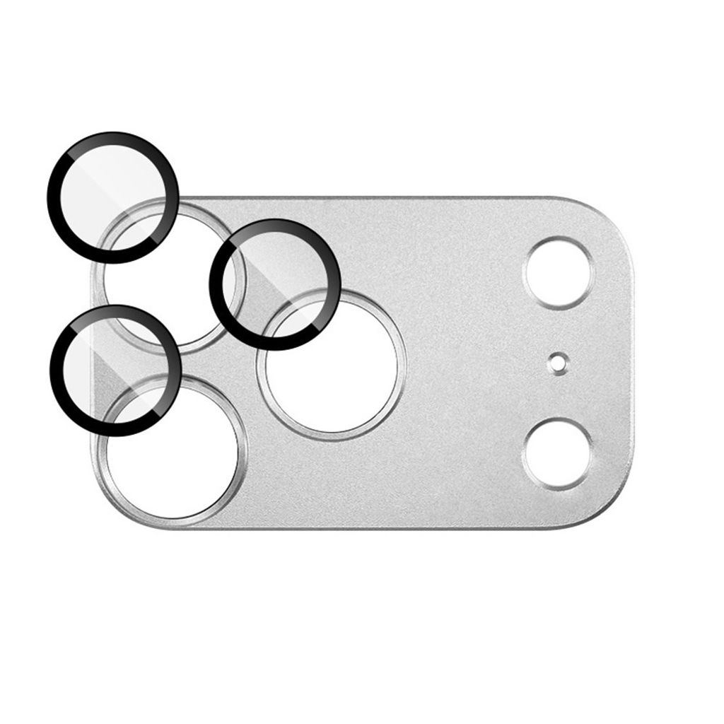 iPhone 18 Pro kameraskydd i aluminium och härdat glas, silver, bild 3