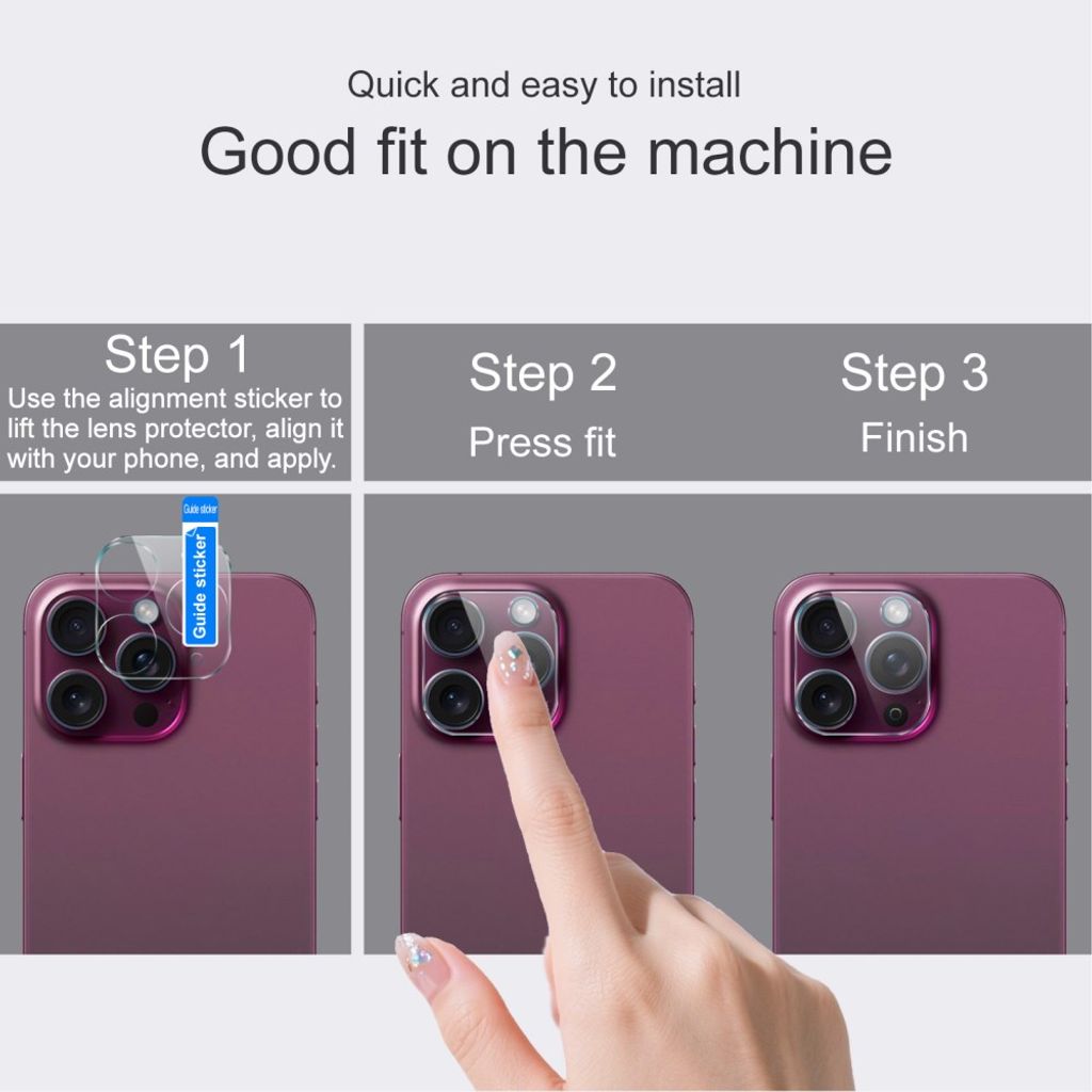 iPhone 18 Pro genomskinligt kameralinsskydd i härdat glas