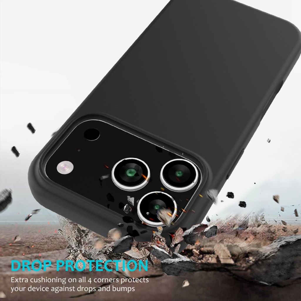 iPhone 18 Pro/17 Pro mjukt silikonskal med mikrofiberfoder, svart, bild 3