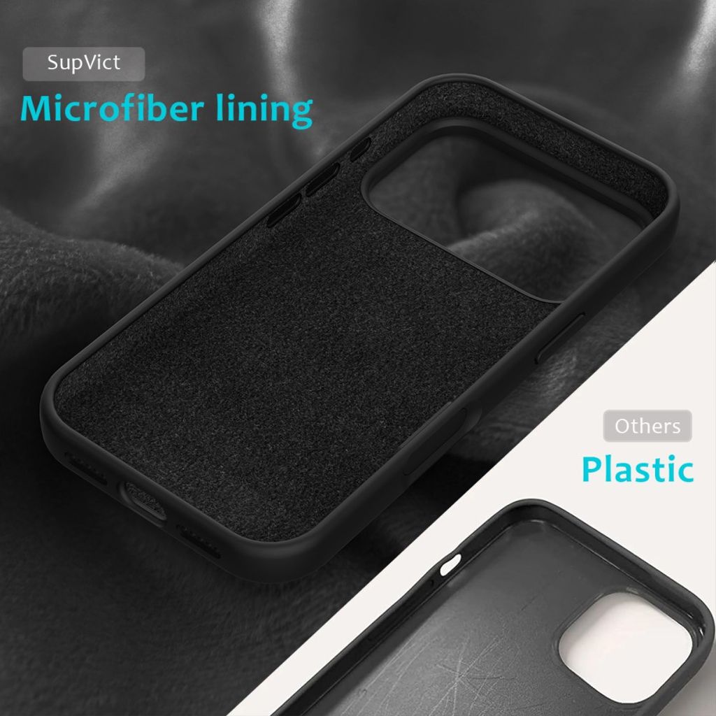 iPhone 18 Pro/17 Pro mjukt silikonskal med mikrofiberfoder, svart, bild 6