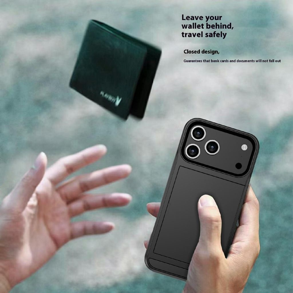 iPhone 18 Pro/17 Pro hybridskal med skjutbart kortfack, svart, bild 10