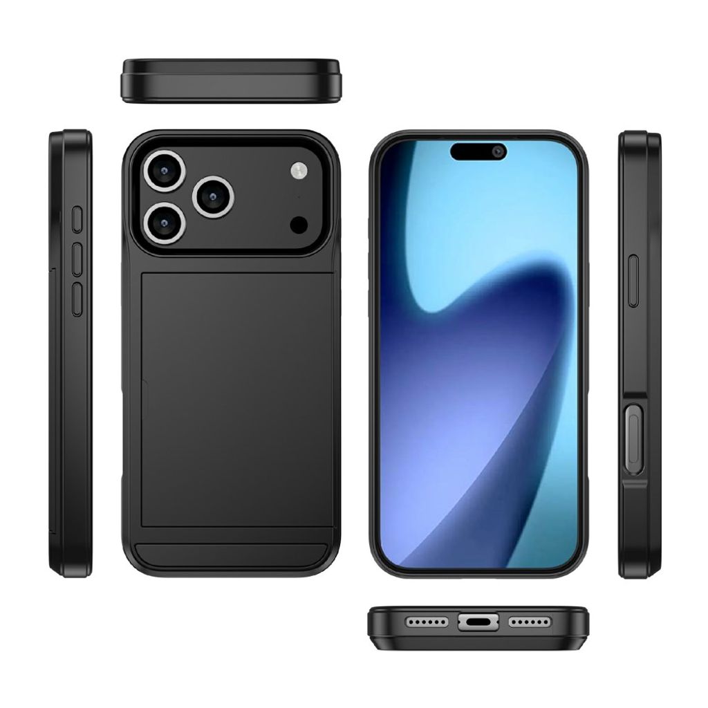 iPhone 18 Pro/17 Pro hybridskal med skjutbart kortfack, svart, bild 11
