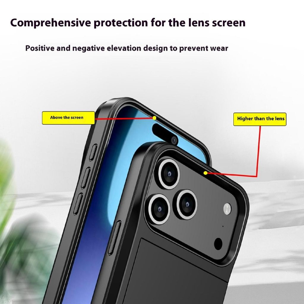 iPhone 18 Pro/17 Pro hybridskal med skjutbart kortfack, svart, bild 8