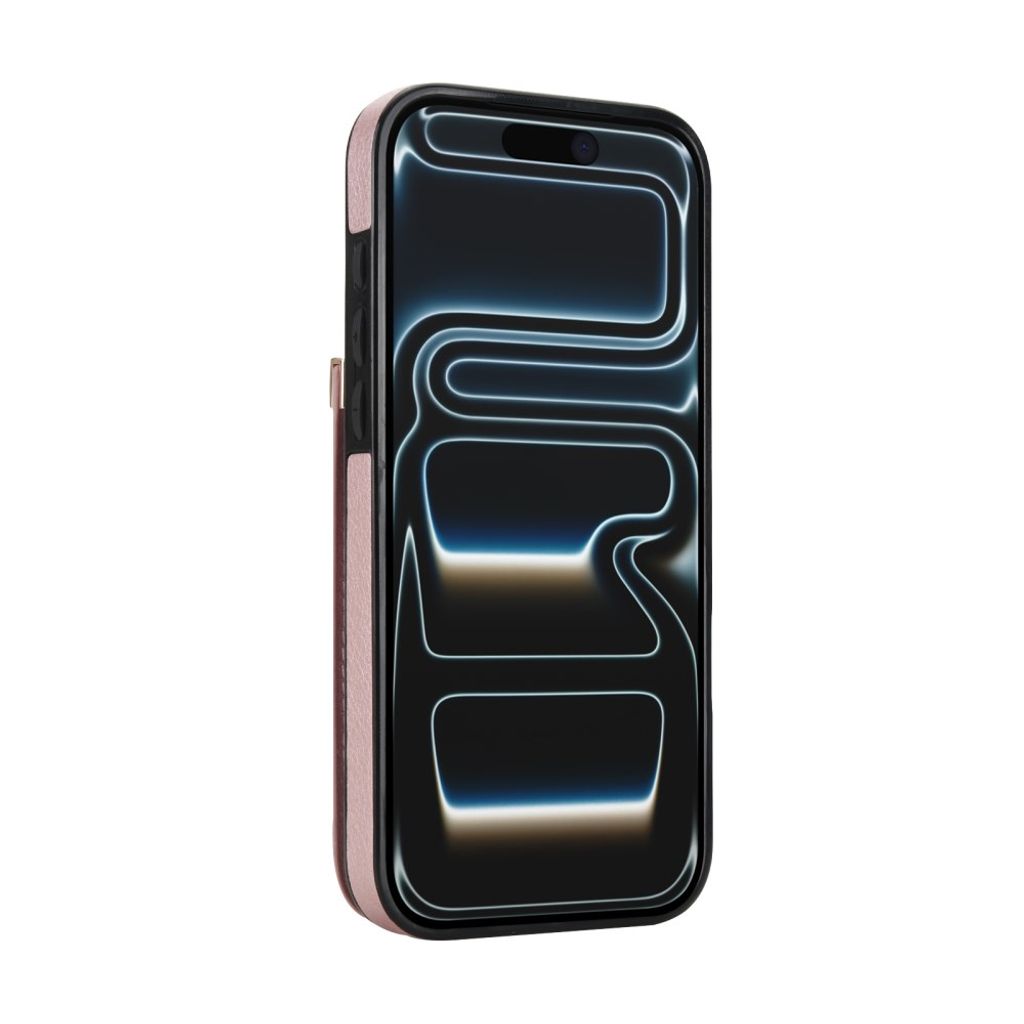 iPhone 18 Pro/17 Pro skal med plånbok för tre kort och sedlar, roséguld, bild 4