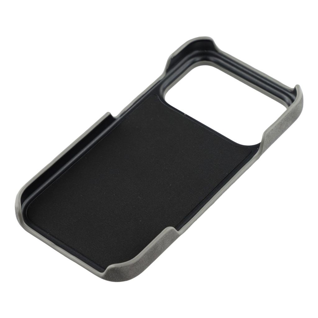 iPhone 18 Pro/17 Pro skal i PU-läder med kortplats, grå, bild 6