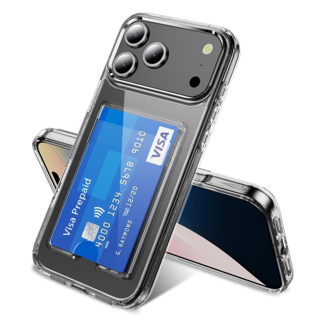 iPhone 18 Pro/17 Pro genomskinligt skal med kortficka på baksidan, bild 2
