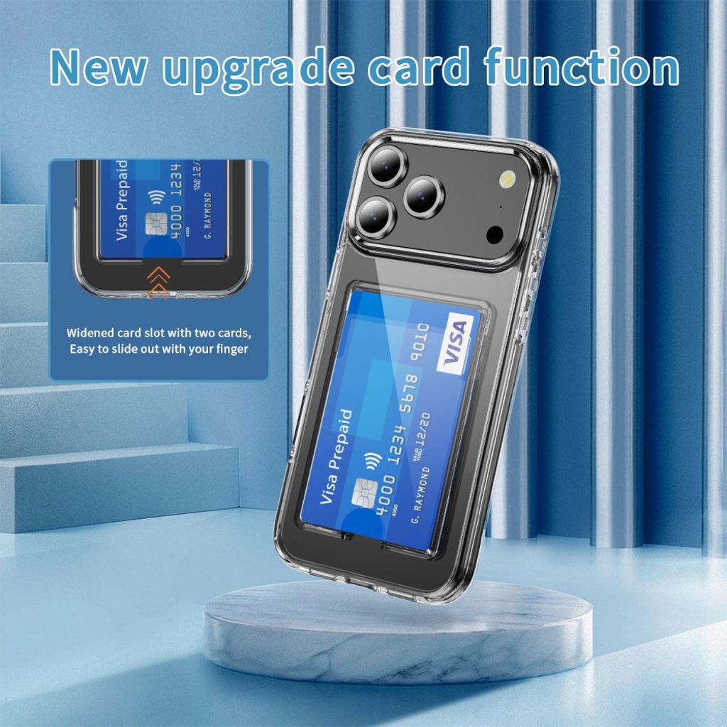 iPhone 18 Pro/17 Pro genomskinligt skal med kortficka på baksidan, bild 3