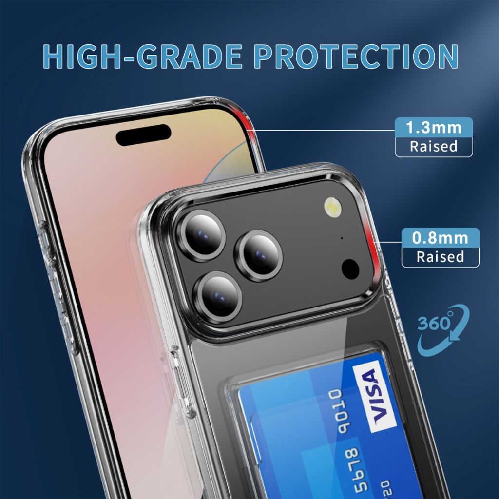 iPhone 18 Pro/17 Pro genomskinligt skal med kortficka på baksidan, bild 5