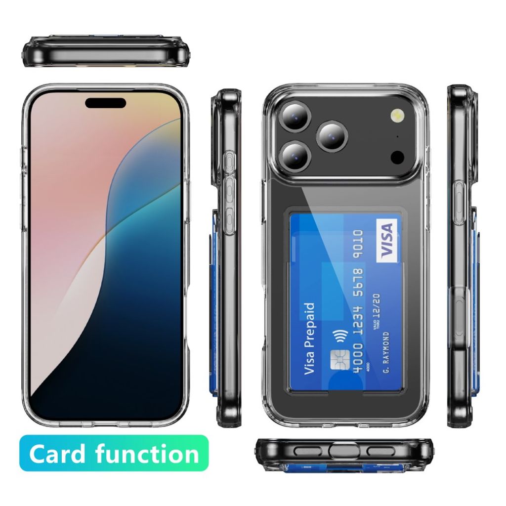 iPhone 18 Pro/17 Pro genomskinligt skal med kortficka på baksidan, bild 9