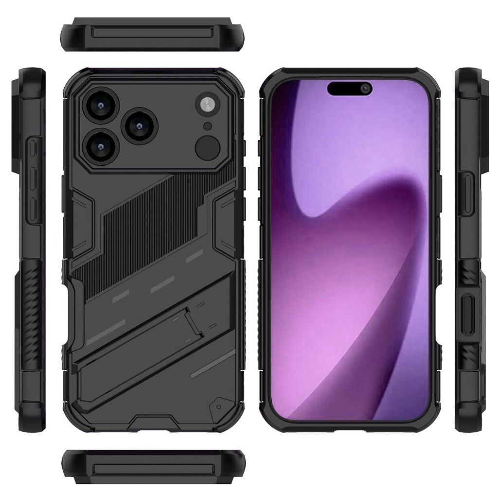 iPhone 18 Pro/17 Pro stötskydd med dolt stöd och förstärkta hörn, svart, bild 4