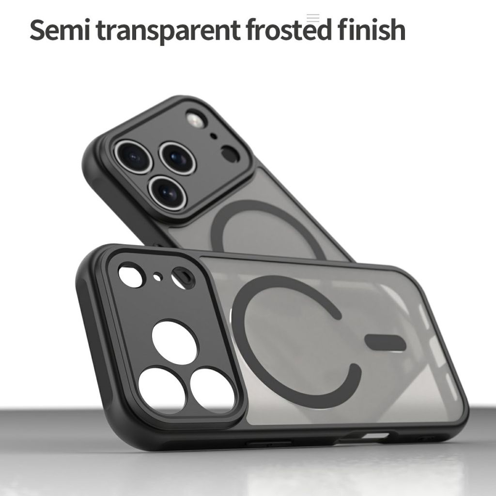 iPhone 18 Pro/17 Pro MagSafe-skal med frostad baksida och förstärkta hörn, svart, bild 4