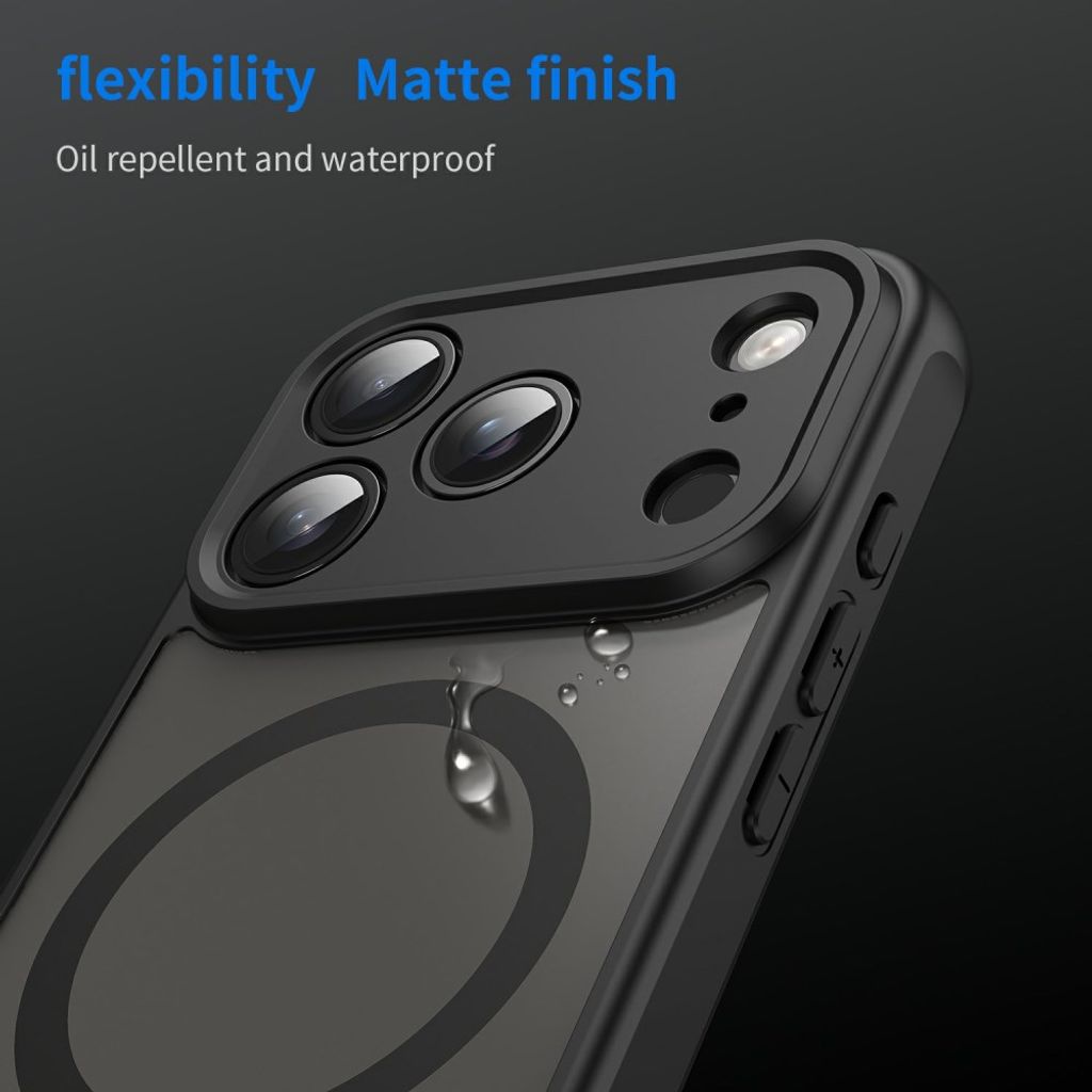 iPhone 18 Pro/17 Pro MagSafe-skal med frostad baksida och förstärkta hörn, svart, bild 6
